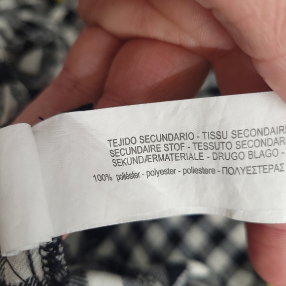 Zara black and white gingham peplum dress, size small - Picture 9 of 13